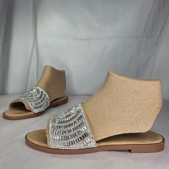 Bebe Women's Pave Rhinestone Slide Sandal - Picture 2 of 6